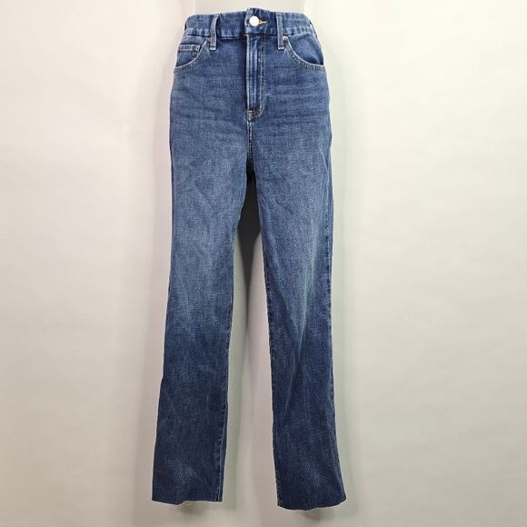 Express Flexx 90s Slim Super High Rise Straight Leg Jeans - Picture 1 of 5